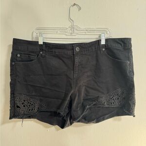Torrid Black Lace Trim Shorts